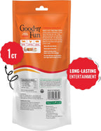 Good n Fun dog chew bone showing chicken jerky wrap close up