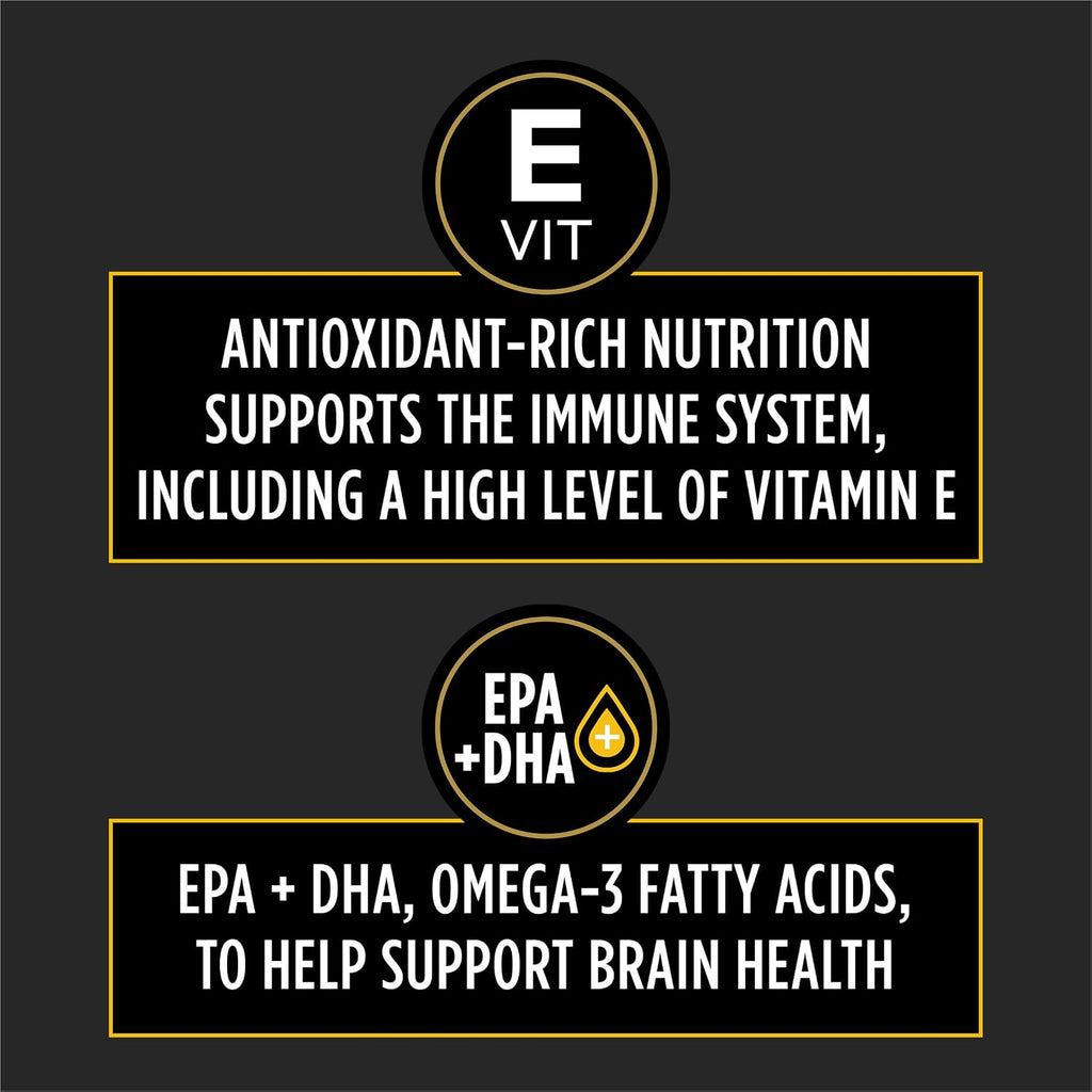 High protein neurological support dog food bag displaying nutritional analysis