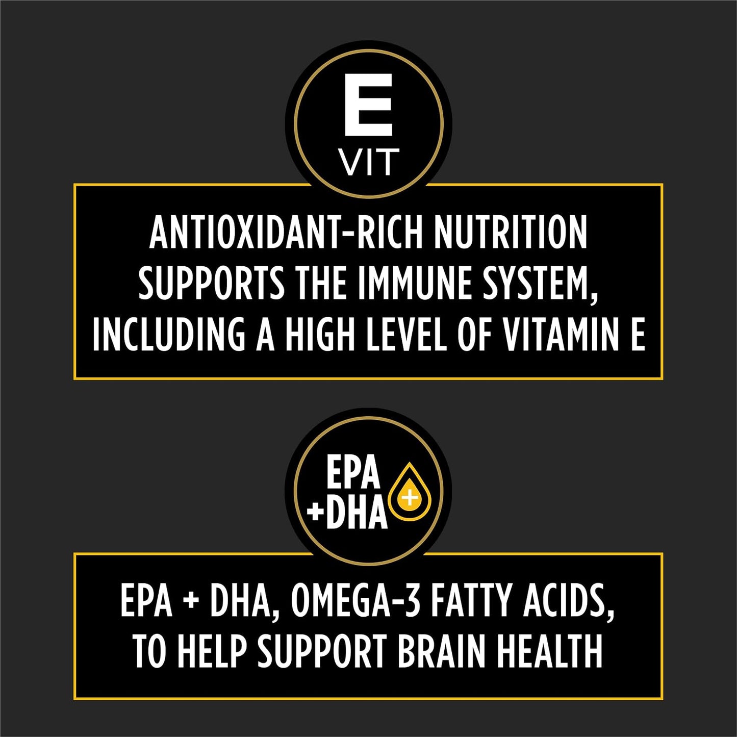High protein neurological support dog food bag displaying nutritional analysis