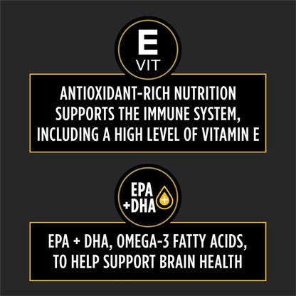 High protein neurological support dog food bag displaying nutritional analysis
