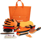 Horse Grooming Kit (12-Piece): Brushes, Storage Bag, Sweat Scraper, Mane Comb, Grooming Gloves - Purple Horse Gifts for Girls - Image 10