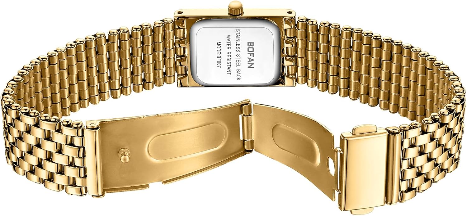BOFAN luxury ladies gold watch with included strap adjustment tool