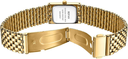 BOFAN luxury ladies gold watch with included strap adjustment tool
