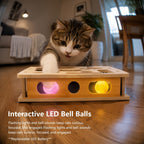 Luampo interactive indoor cat toy with LED flashing bell balls