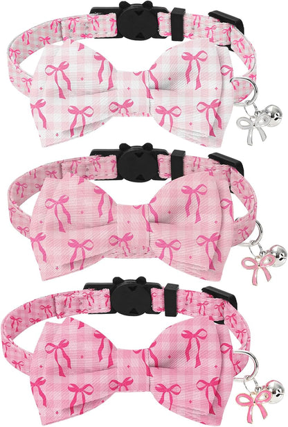 JarThenaAMCS 3 Pcs Tribal Southwest Cat Collar with Breakaway Bell Bow Tie Western Aztec Adjustable Kitten Collars for Small Pet Girl Boy Cats Small Pet Party - Image 9