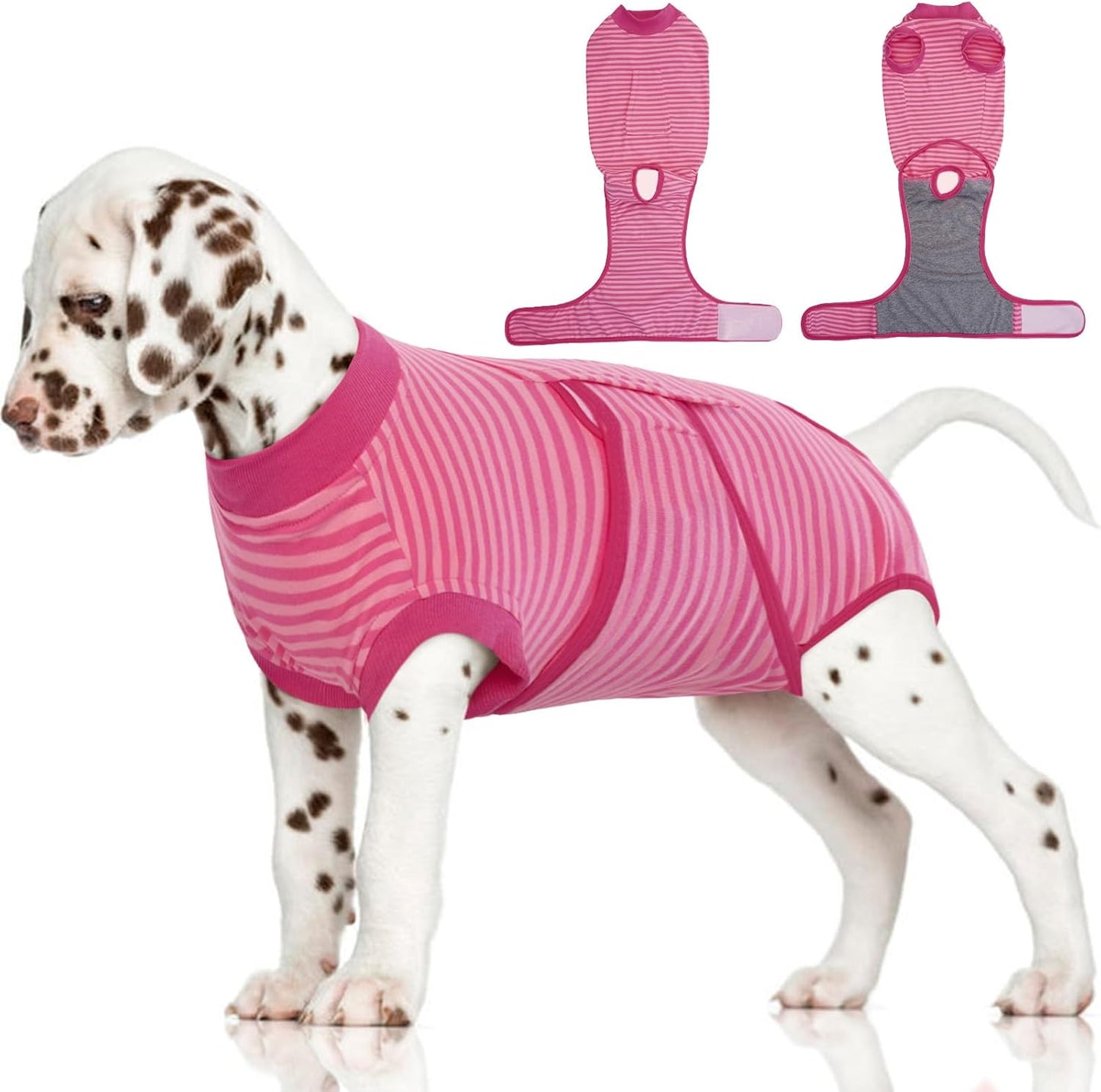 FUAMEY Recovery Suit for Dogs After Surgery,Soft Breathable Dog Bodysuit E-Collar & Cone Alternative Surgical Suit,Male Female Dog Neuter Spay Suits Anti Licking Wounds Onesie Rose Stripes L - Image 11