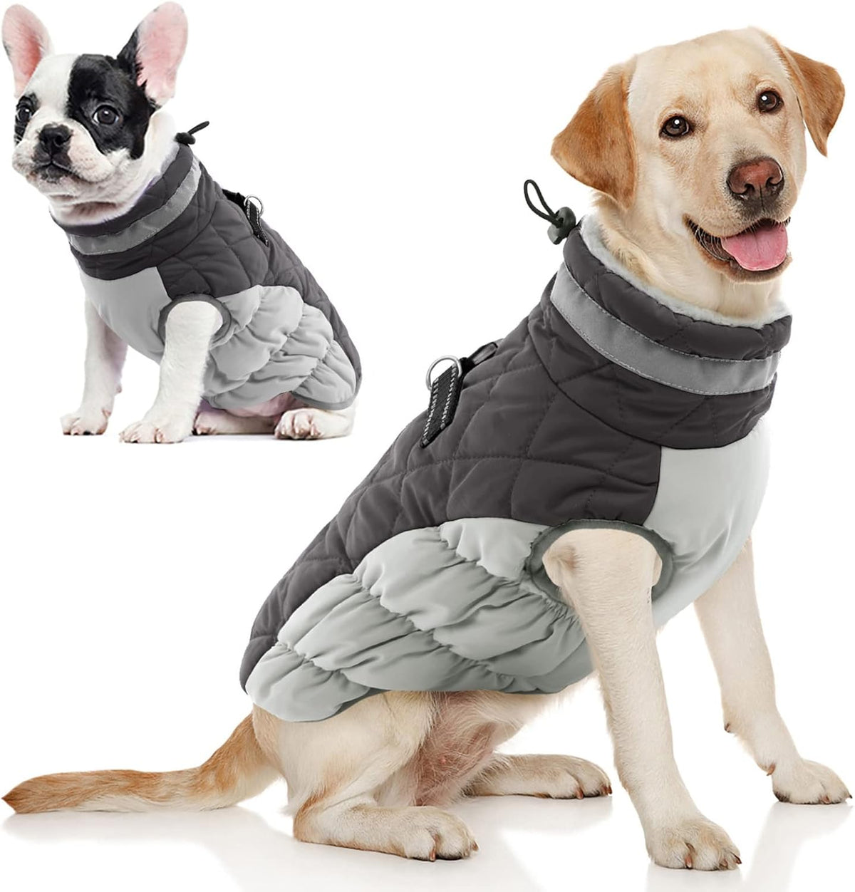 AOFITEE Dog Coat, Warm Dog Winter Coat, Reflective Turtleneck Large Dogs Jacket with Harness Built in, Turtleneck Pet Winter Jacket, Waterproof Pet Snow Jackets Fleece Vest, Pink XL - Image 14