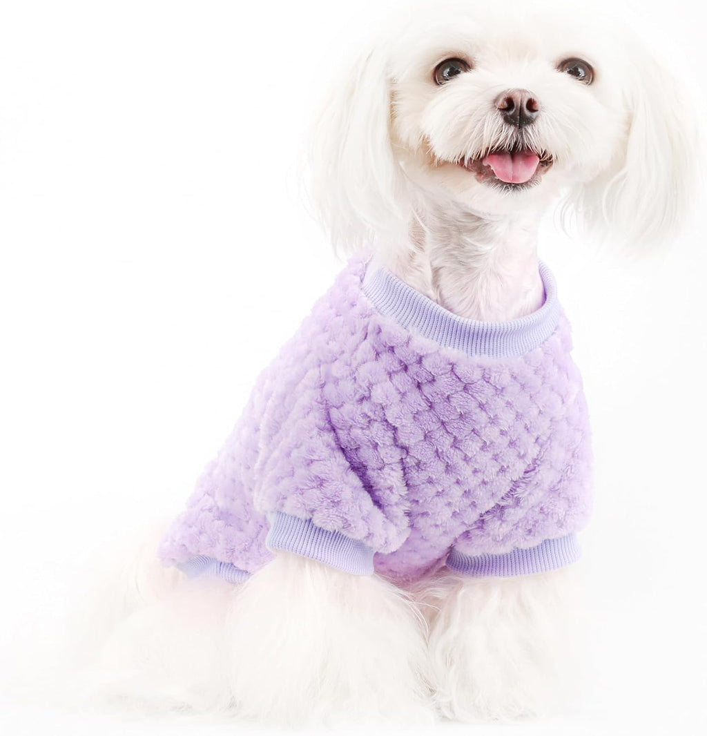 Fuzzy Pineapple Grid Dog Sweater - Ultra Soft & Warm Winter Pet Apparel, Fluffy Textured Knit for Small, Medium Dogs and Cats, Cozy Pullover Dog Coat for Cold Weather.Pink M - Image 9