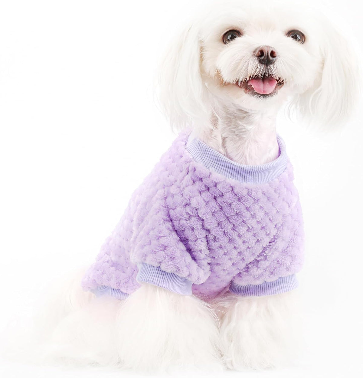 Fuzzy Pineapple Grid Dog Sweater - Ultra Soft & Warm Winter Pet Apparel, Fluffy Textured Knit for Small, Medium Dogs and Cats, Cozy Pullover Dog Coat for Cold Weather.Pink M - Image 9