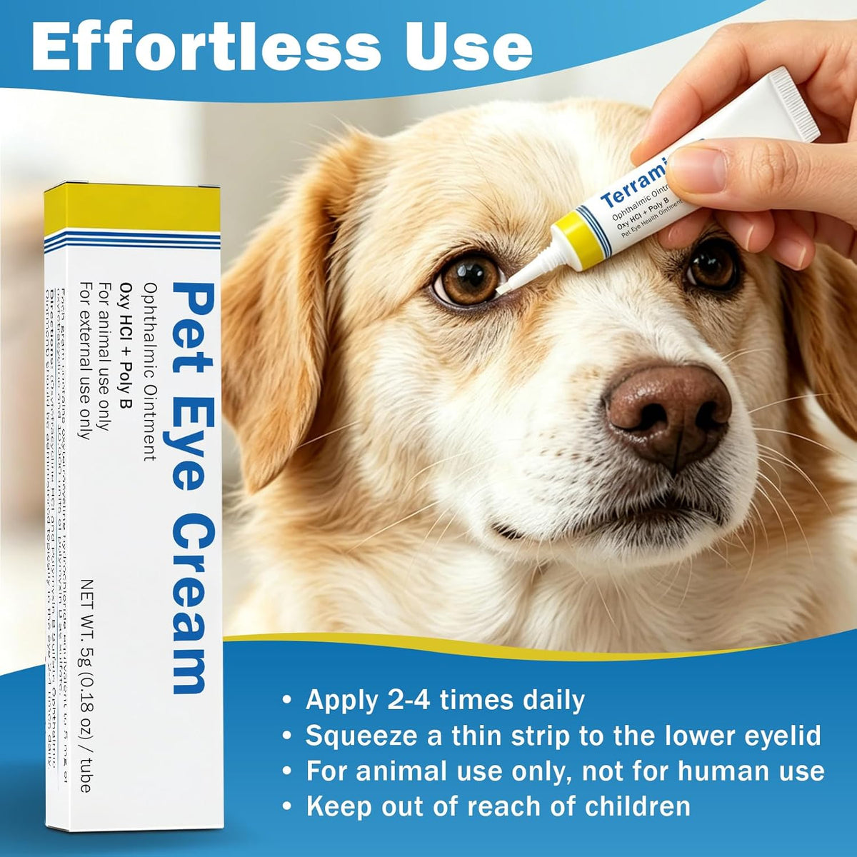 Starmixus professional grade pet eye cream tube for soothing irritation and discharge