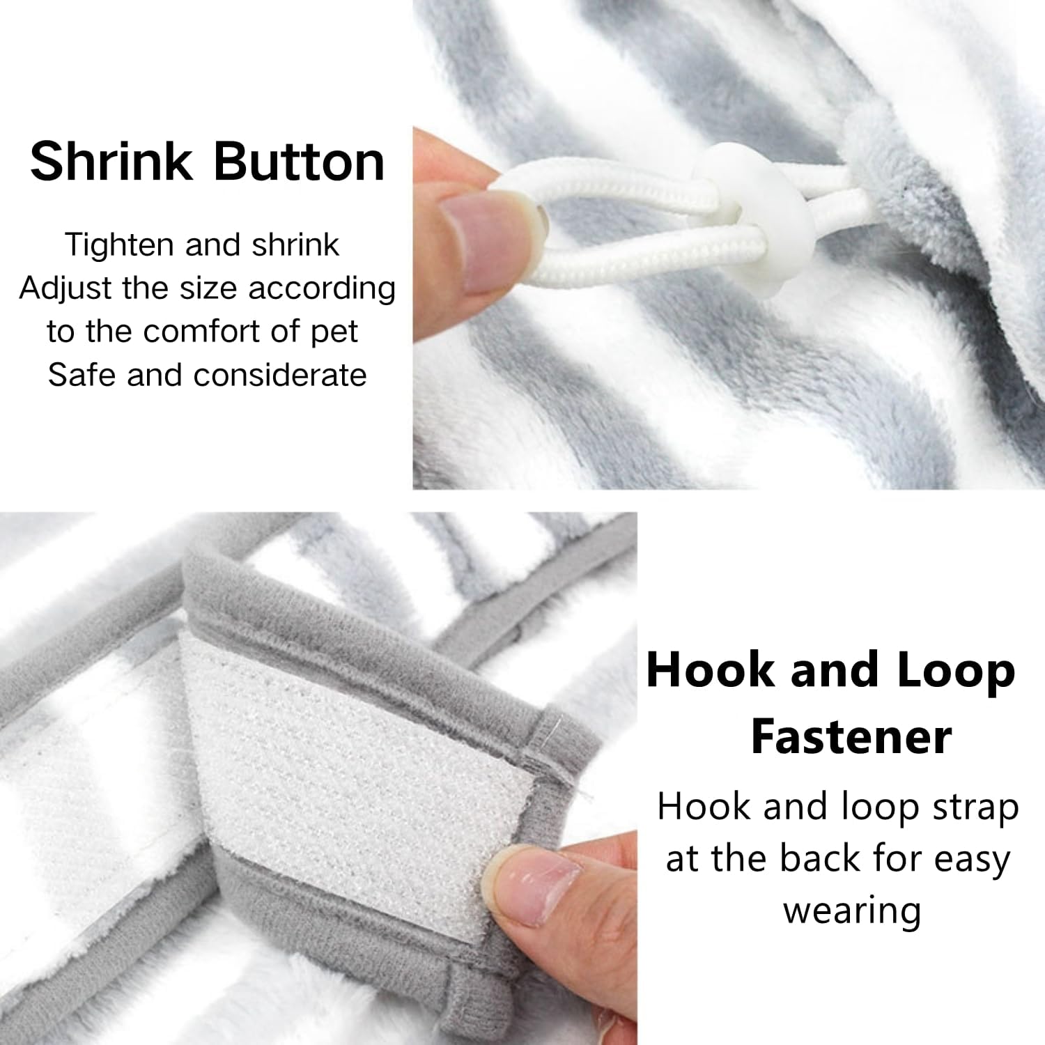Ferret Sling Carrier - Fleece Small Pet Carrier Bag Soft Breathable Hands Free Shoulder Front Chest Apron Bonding Pouch Accompany Carrier for Small Dog Cat Ferret Rabbit (Grey) - Image 4