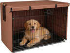 Pawise windproof pet crate cover installed on standard wire kennel