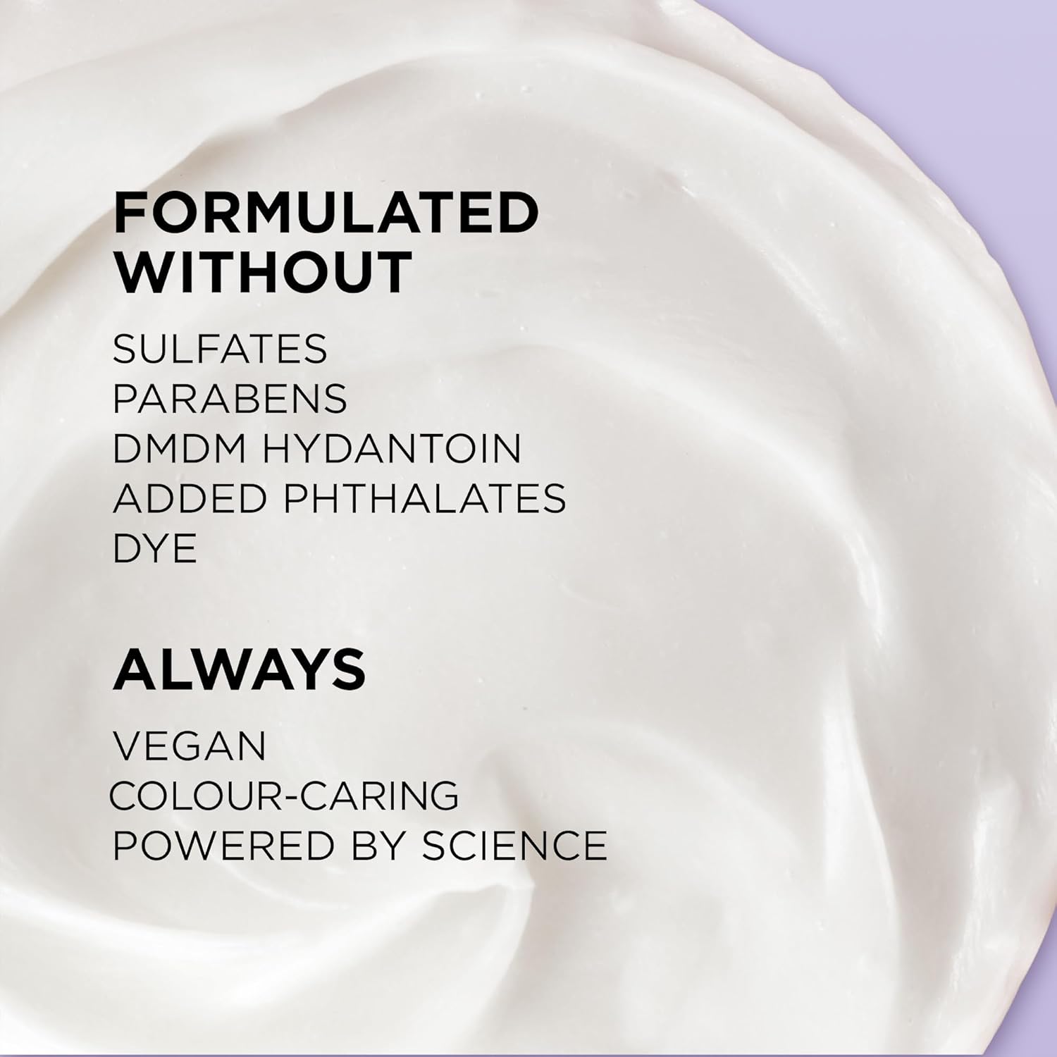 Texture shot of the rich creamy white L'Oreal EverPure sulfate free conditioner formulation
