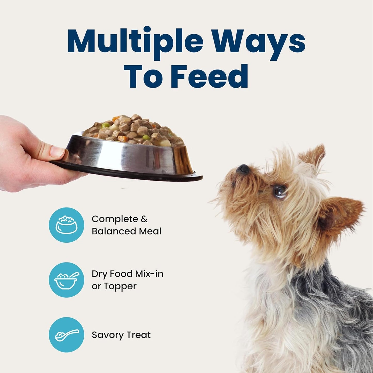 Premium imported Blue Buffalo dog food cups for high energy small dogs
