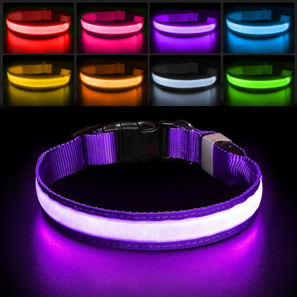 PcEoTllar Light up Dog Collar for Night Walking - LED Dog Collar Light Rechargeable Color Changing, Glow in the Dark Dog Collars Waterproof Glowing Dog Collars for Large Small Medium Dogs - Image 15