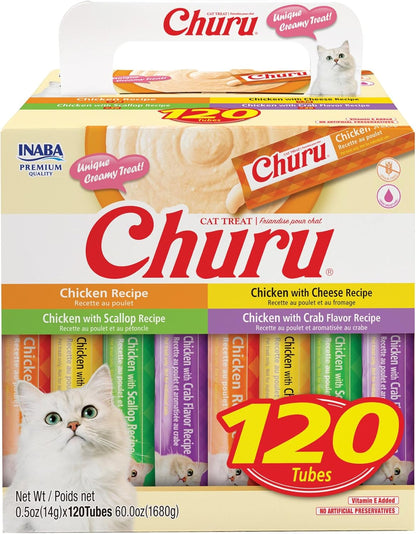 INABA Churu Cat Treats, Lickable, Squeezable Creamy Pure with Vitamin E, 0.5 Ounces per Tube, 100 Tubes Total, Tuna Variety - Image 11