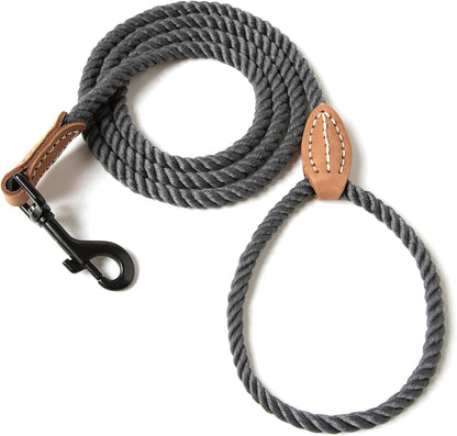 Mile High Life Dog Leash, Braided Cotton Rope Leashes with Leather Tailor Tip with Leather Tip - Heavy Duty Metal Clasp, 4FT, 1/2" Thick - Wedding, Walking Leash for Medium Large Dogs(Cream White) - Image 15