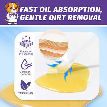Cat ear cleaning using Vvhomife gentle cotton swab