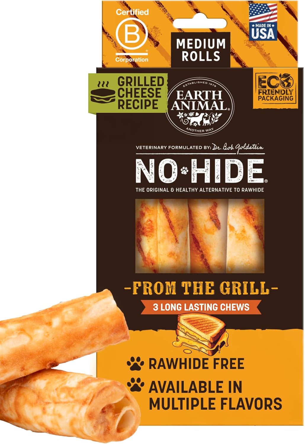 Earth Animal No Hide Chews - Long Lasting Rawhide Free Medium Dog Chews Rolls, Beef - 6 Count - Image 13