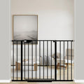 ALLAIBB Triple Lock Extra Wide Baby Gate front view installed in a wide home doorway context.