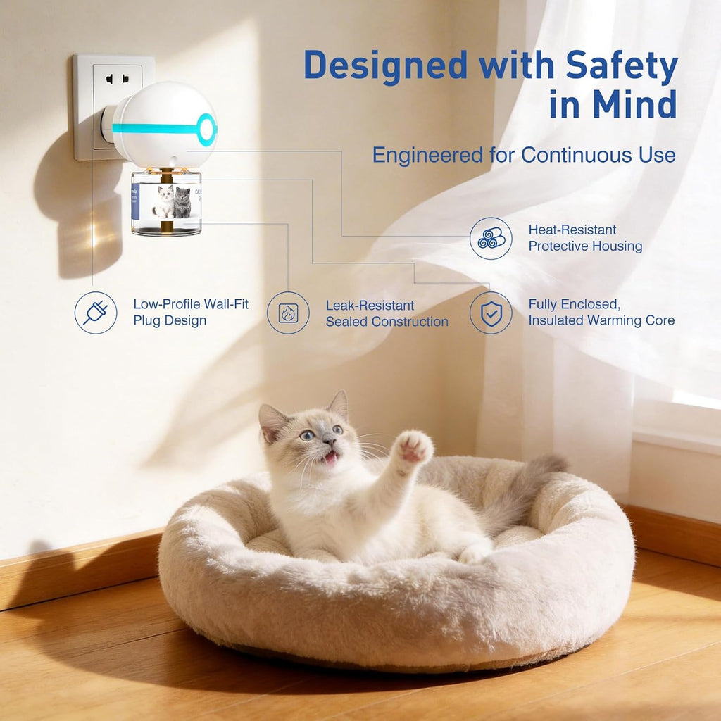 Two multi-cat household pets grooming each other in a peaceful home environment supported by TrinityCalm
