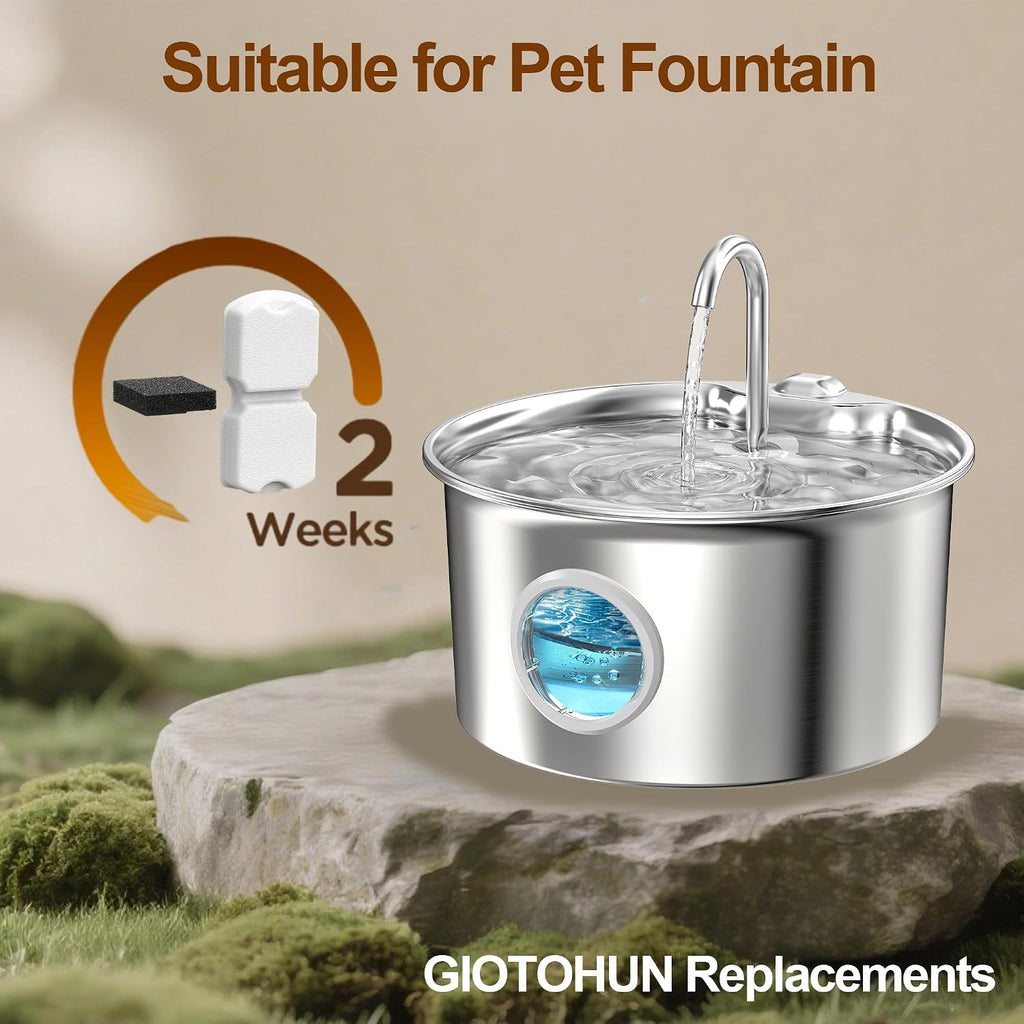 GIOTOHUN Cat Fountain Filters Replacement: 12 Cat Fountain Filter (6 Carbon + 6 Foam Filters) Suitable for GIOTOHUN S11 - Image 2