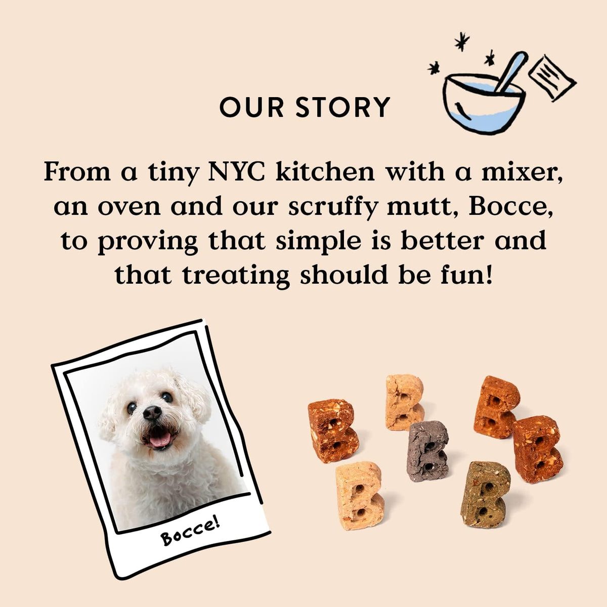 Back of Bocce's Bakery treat bag with guaranteed analysis
