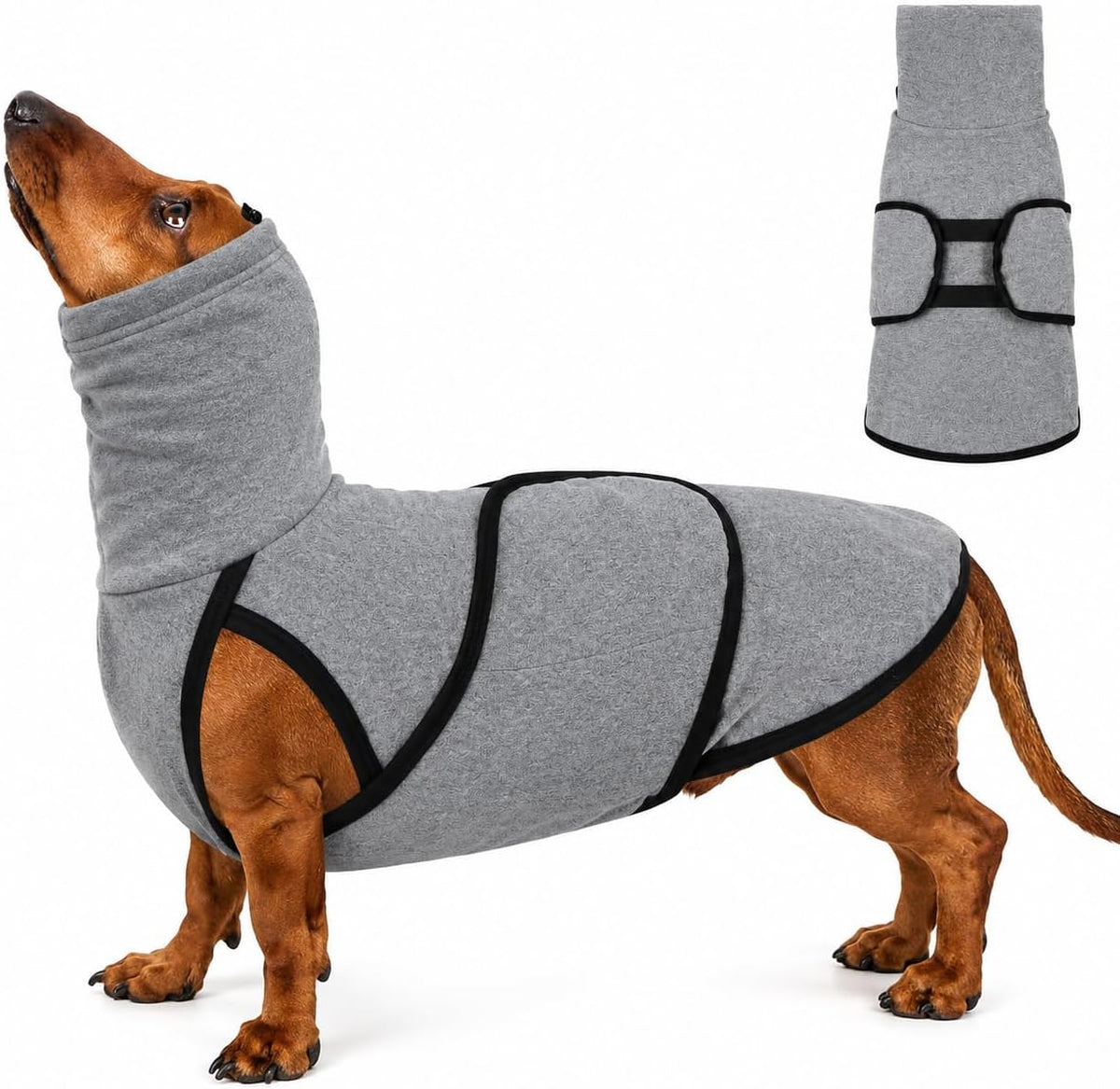 Dog Anxiety Jacket Calming Shirt, Anxiety Relief Calming Vest with Dog Ear Muffs, Noise Protection Dogs Winter Coat, Lightweight Stretchy Turtleneck T-Shirts - Image 9