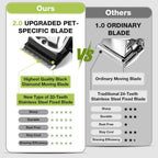 Stainless steel grooming scissors and comb included in the multi functional animal clipping set.
