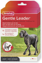 Beaphar Gentle Leader large dog head collar black front view packaging