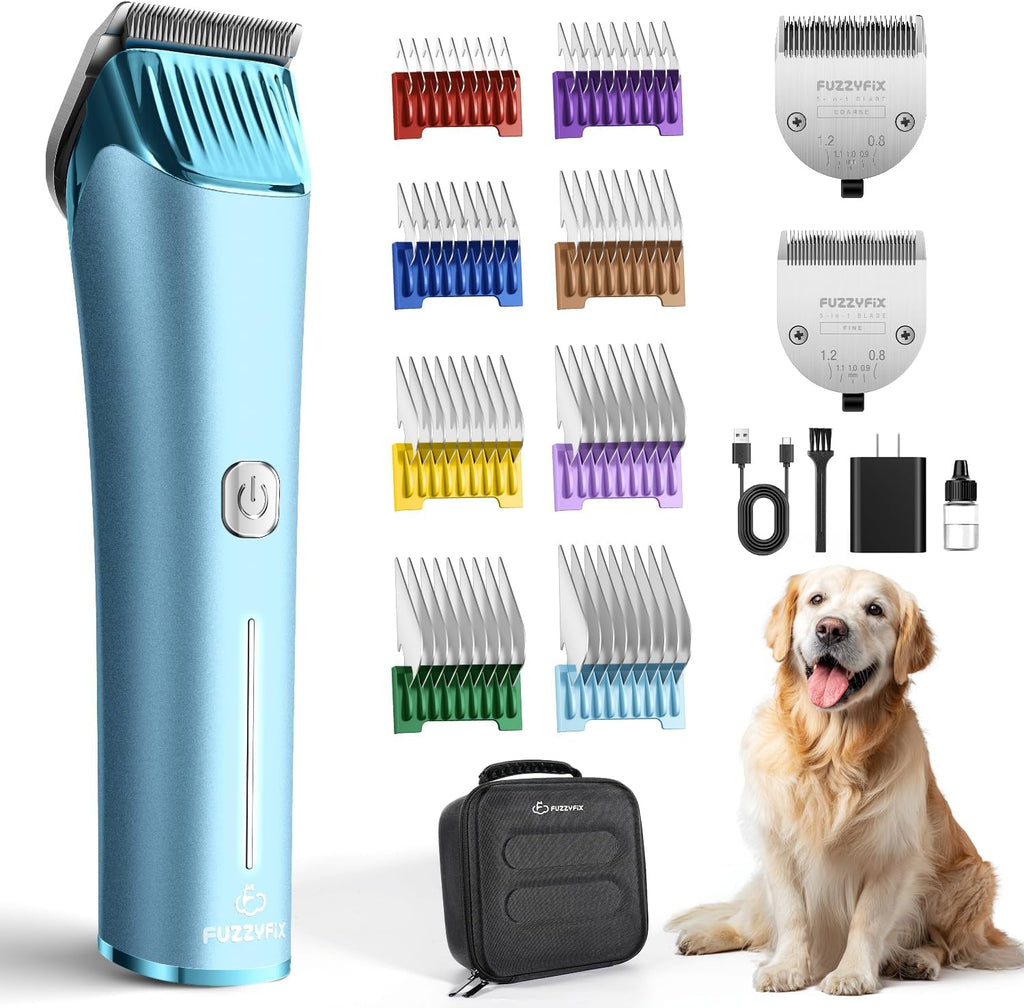 Professional Dog Grooming Clipper with Replacement Blade, 5-in-1 Adjustable A5 Blade Cordless Pet Grooming Kit 2 Speed Trimmer Hair Shaver with Detachable Metal Combs Nova for Animal Horse - Image 10
