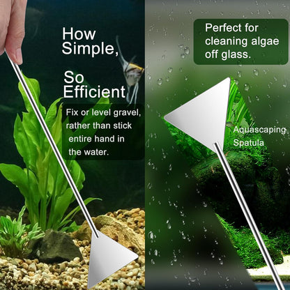 Close up view of the durable lightweight stainless steel tips on Jeimier aquascaping tools