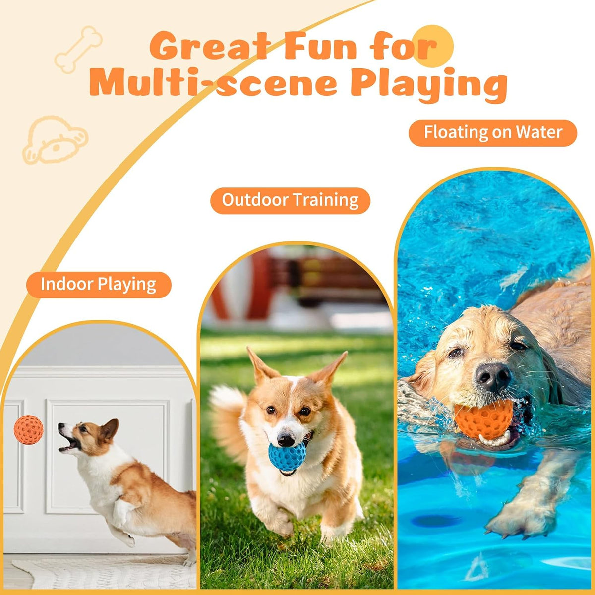 Two pack Hippih squeaky balls for aggressive chewers
