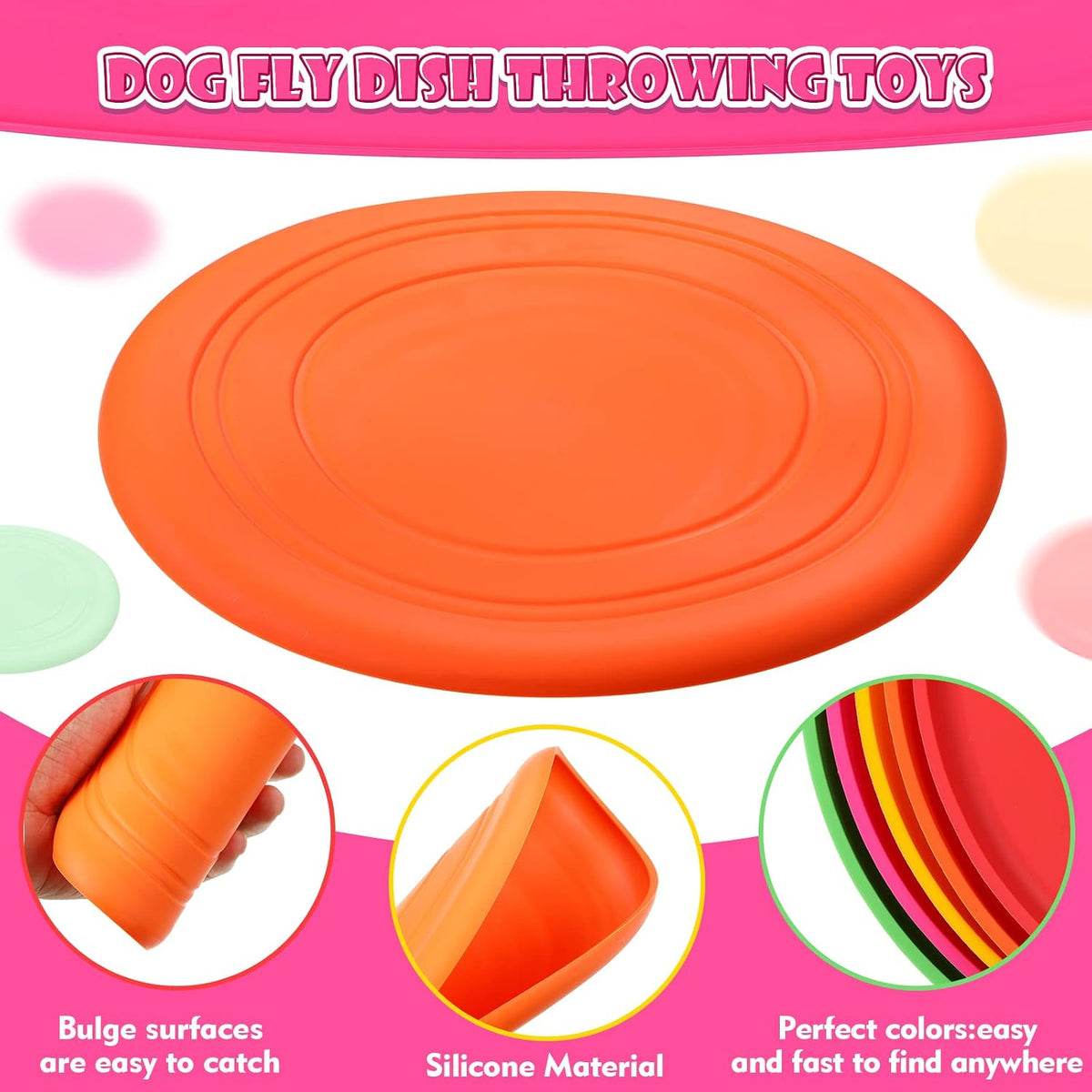 Close up of soft silicone texture of Chivao dog flyer