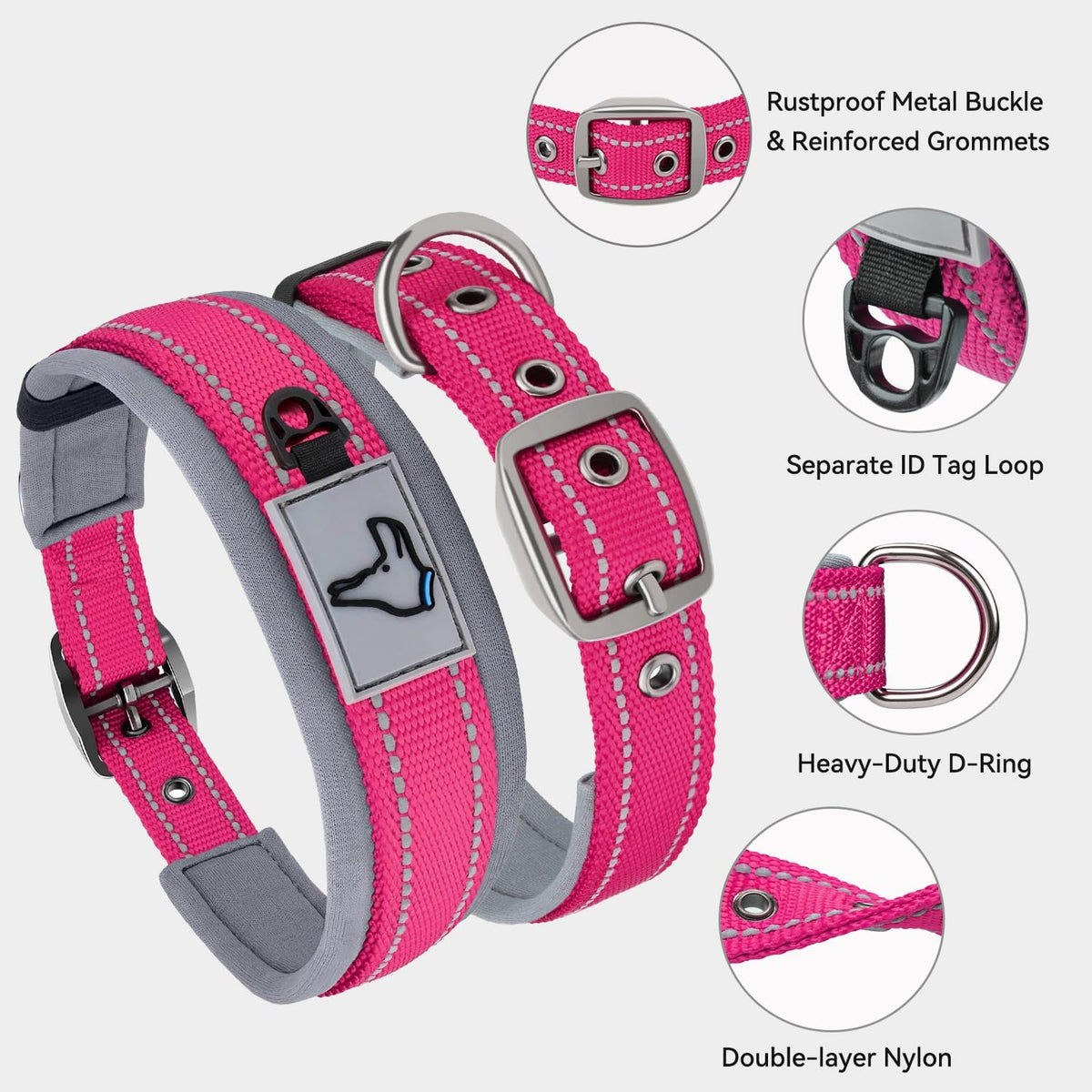 Close up of soft neoprene padding on Joytale collar