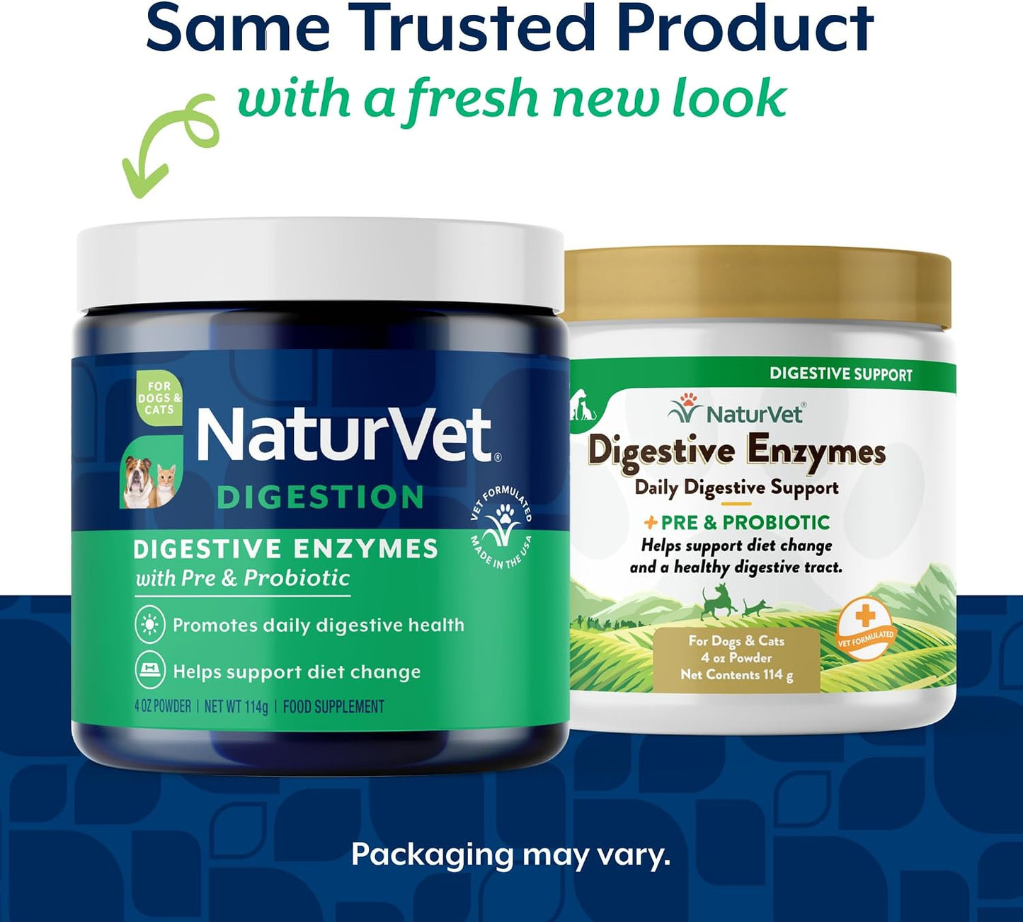 NaturVet digestive health supplement 4 ounce jar label details