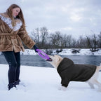Black warm fleece pet clothes for Labradors and Golden Retrievers