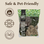 Sheet and Spanish moss mix for terrarium humidity control