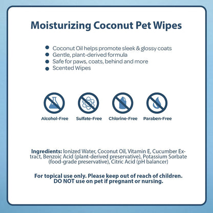 Resealable one hundred count pouch of premium imported pet wipes