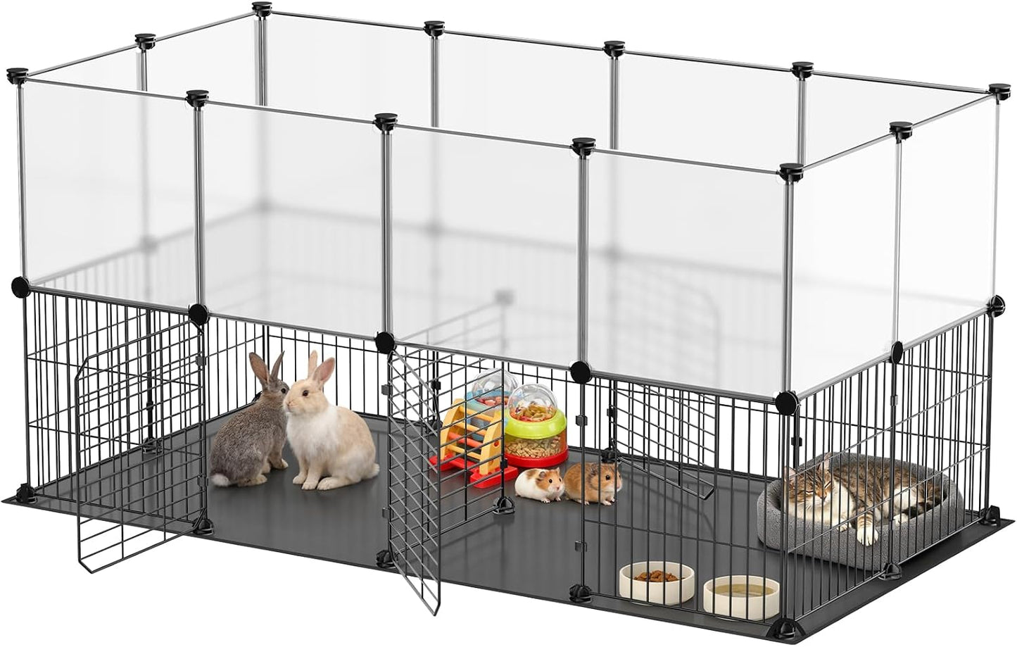 XiaZ Small Animal Playpen 26 Panels, Guinea Pig Cages with Waterproof Mat 47.2" x 23.6" x 23.6",Puppy Play Pen for Chicken,Pet Fence for Rabbit,Bunny,Ferrets,Hamsters,Hedgehogs Indoor - Image 1