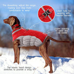 Reflective detail on Fuamey dog winter jacket for night safety