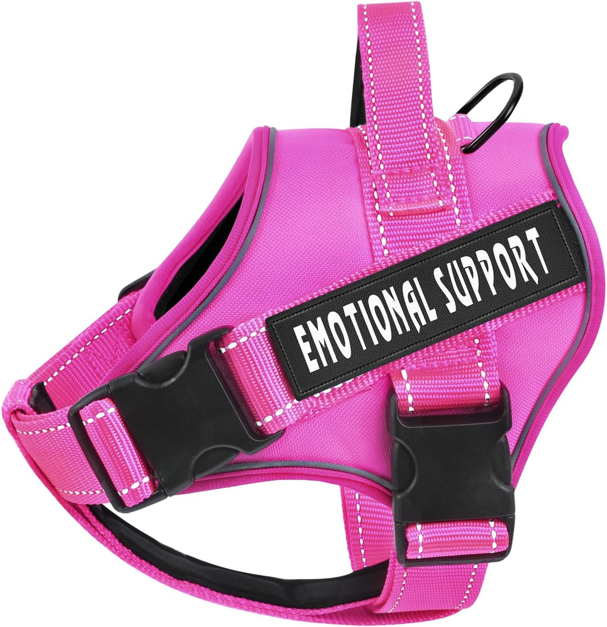 Voopet emotional support dog harness packaging and interchangeable patches view