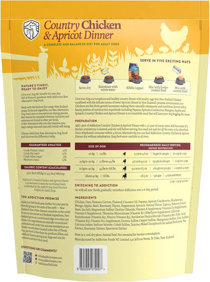 Addiction Country Chicken & Apricot Air-Dried Grain-Free Dog Food - Complete Meal or Topper with Natural Ingredients for Digestive and Skin & Coat Health, 2lb - 4 Packs - Image 9