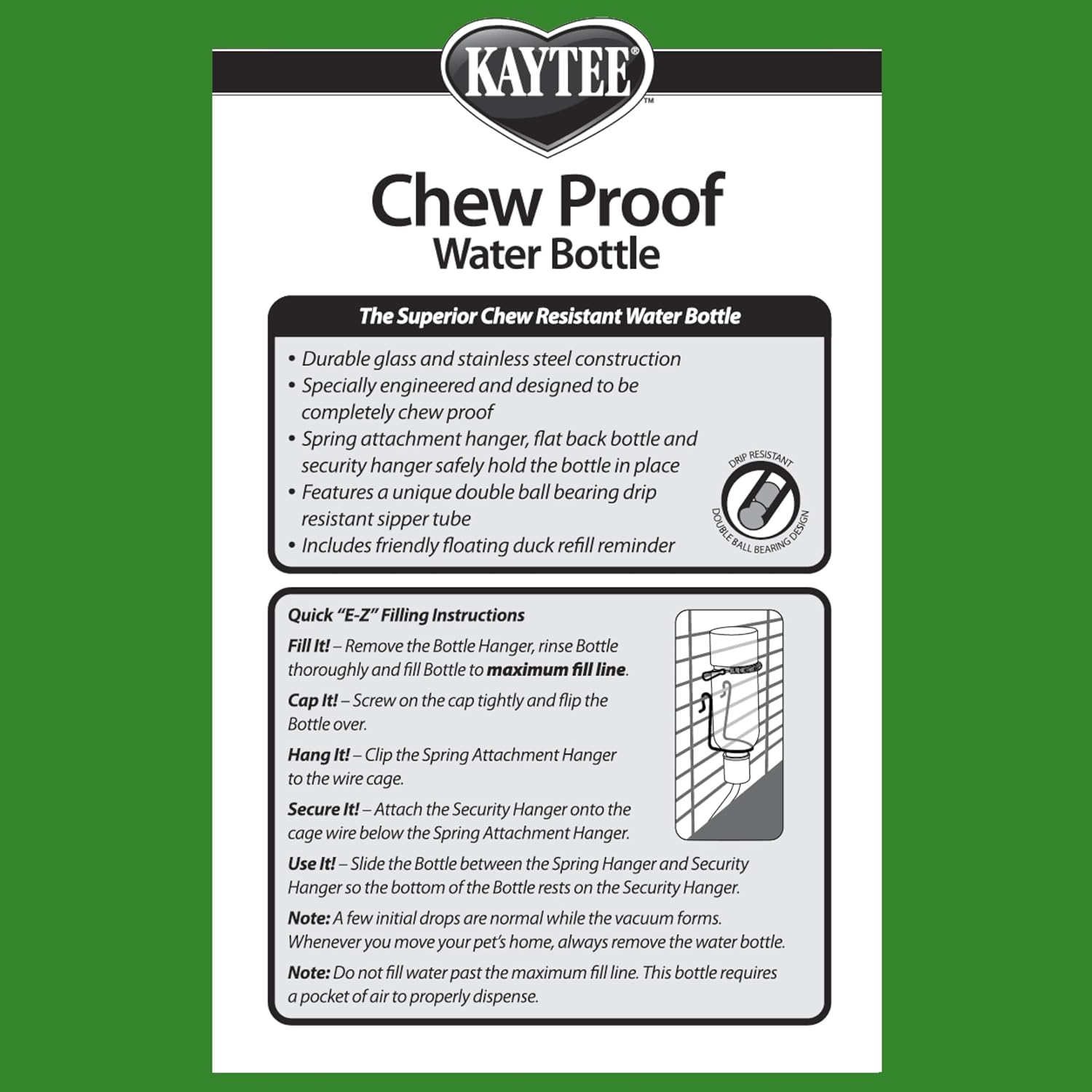 Kaytee Chew-Proof Water Bottle for Pet Ferrets and Rabbits, 26 oz - Image 6