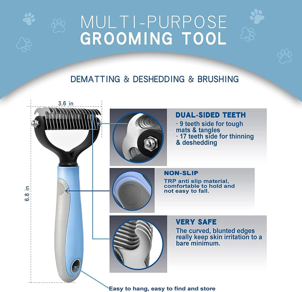 Pet Neat grooming comb stainless steel teeth detail close up
