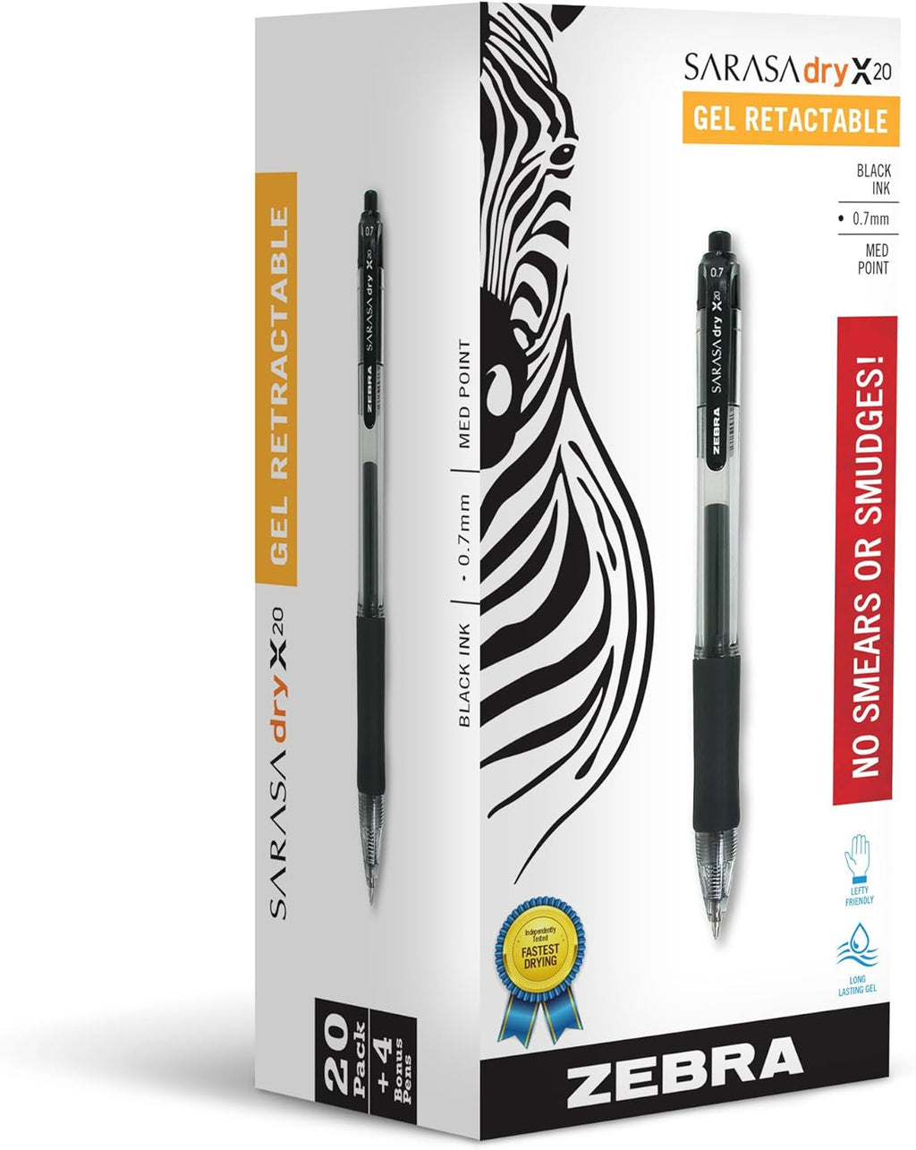 Zebra Pen Sarasa Dry X20 Retractable Gel Pens, 0.7mm Medium Point, Blue Ink with Rapid Fast Dry Ink Technology, Ideal for the Left-Handed, Eliminates Smudging and Smearing in Seconds, 12-Pack (46820) - Image 10