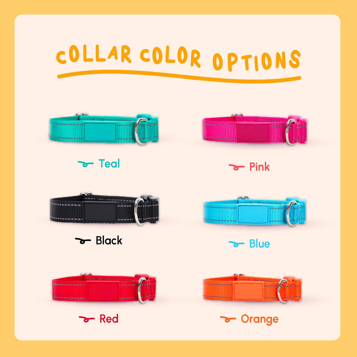 Pawblefy nylon dog collar available in multiple colors
