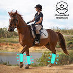 Premium imported equine protection boots displayed as a complete set of four