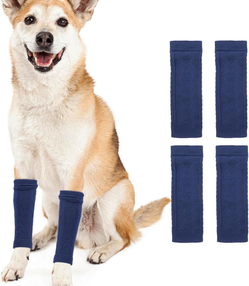 ROZKITCH 4PCS Dog Sleeves for Legs to Prevent Licking, Knitted Solid Pattern Elbow Joint Protectors for Small Dogs Chihuahua, Yorkshire Terrier, Toy Poodle, Pomeranian, Papillon Grey M - Image 10