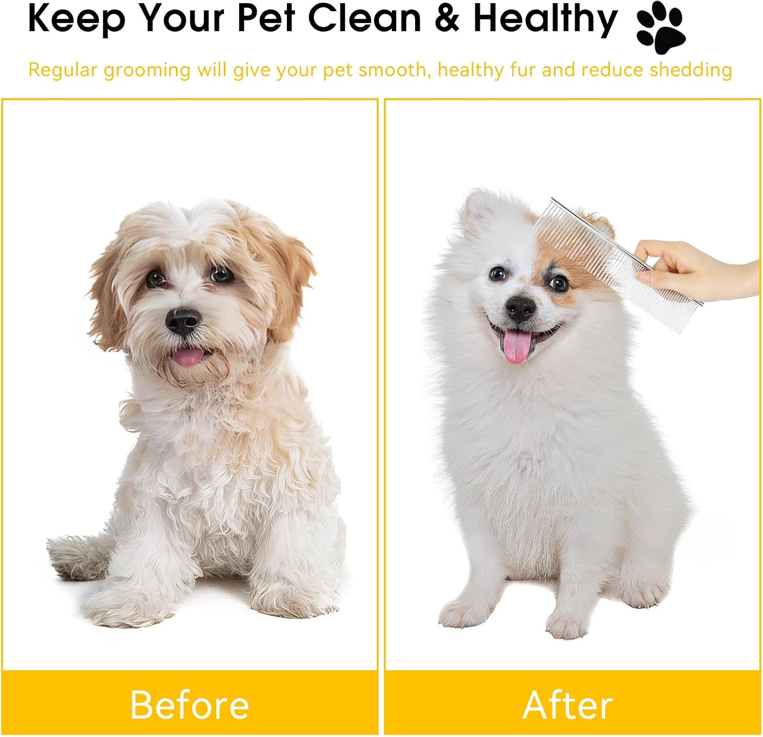Bevtee pet comb set for long and short hair